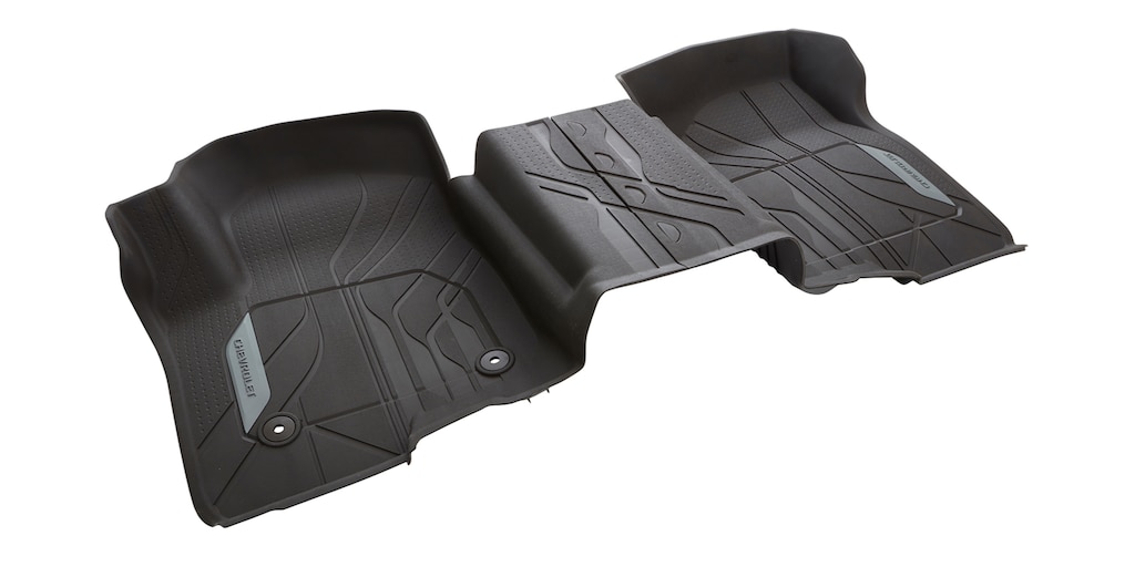 Tapete vinil rigido 1ra fila en gris con emblema Chevrolet para Chevrolet Silverado Turbo 2025